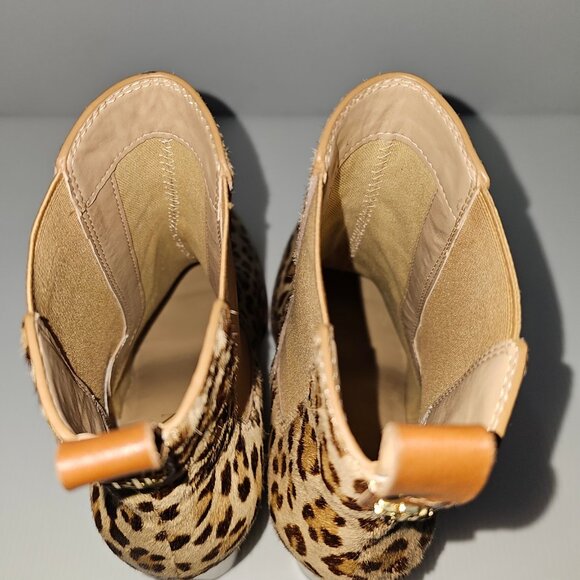 NEW Lauren Ralph Lauren Mylah Ankle Bootie 9.5 Leopard Print Calf Hair Heeled - Picture 10 of 15